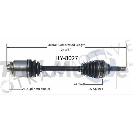 Surtrack Axle Cv Axle Shaft, Hy-8027 HY-8027